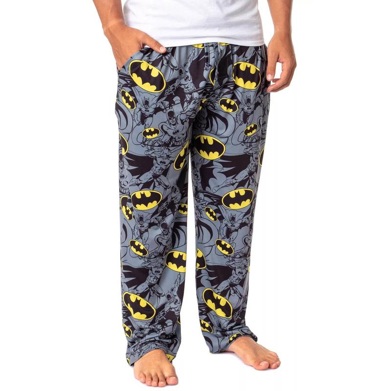 Comicsfre dewBatmanvdw Mens' Bat Symbol Icon Sleep Pajama Pants