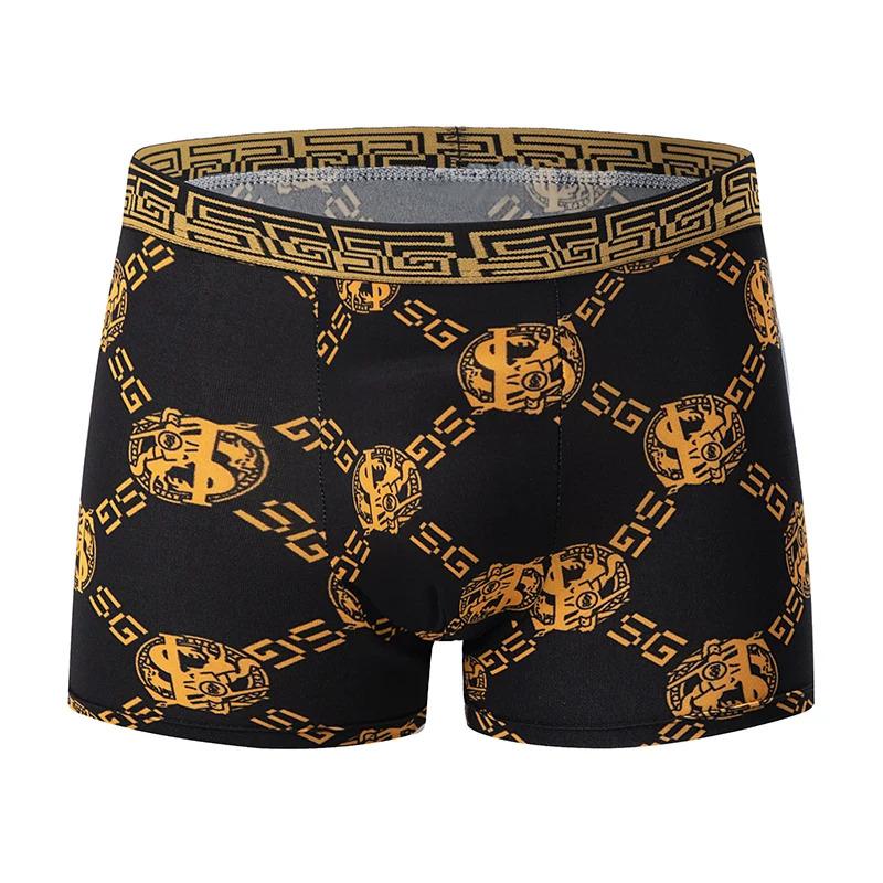 5  10 Pack Men's Black Gold Printed Boxer Underwear Comfortable And Versatile Plus Size Sexy Young Men's Leisure Sports Beach sh