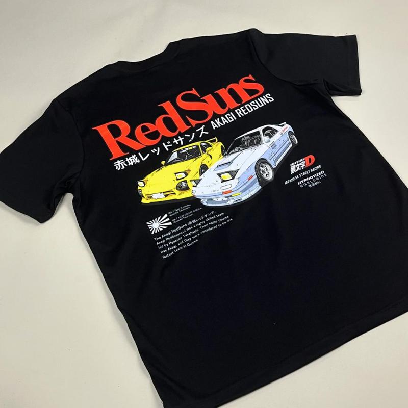 Akagi RedSuns Ryosuke Takahashi tshirt Initial D JDM drift racing shirt t-shirt tshirt short sleeve 100% Cotton pre-shrunk unisex fit Menswear Top