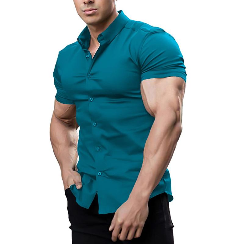 Mens Muscle Fit Dress Shirt