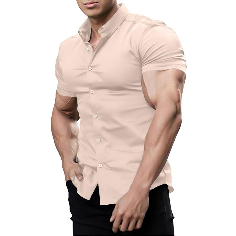 Mens Muscle Fit Dress Shirt