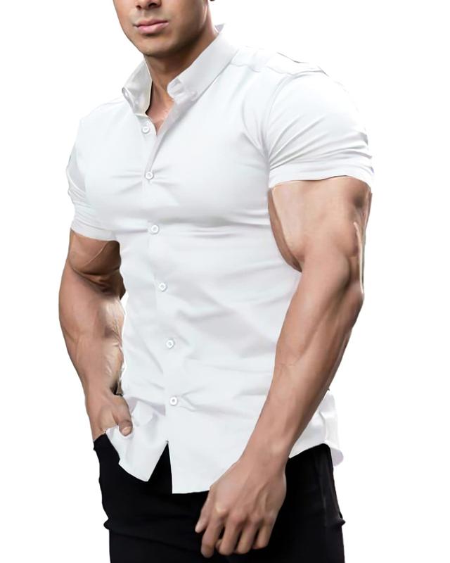 Mens Muscle Fit Dress Shirt