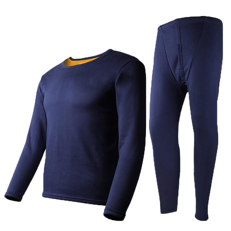 Golden Fleece Thermal Underwear Suit Men's Women's Autumn and Winter Style Fleece-lined Thickened Youth Skin Beauty Autumn Clothes Long Pants Women's Halloween