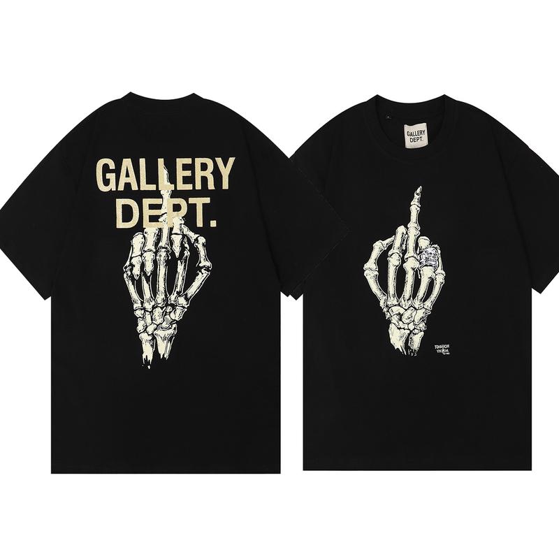 GALLERY DEPT T-shirt skull hand bone finger print T shirt car graphics classic letter slogan print short-sleeved men women half-sleeved round neck T-shirts Menswear Top Tshirt Crewneck Shortsleeve Casual Underwear Streetwear Tropical Human