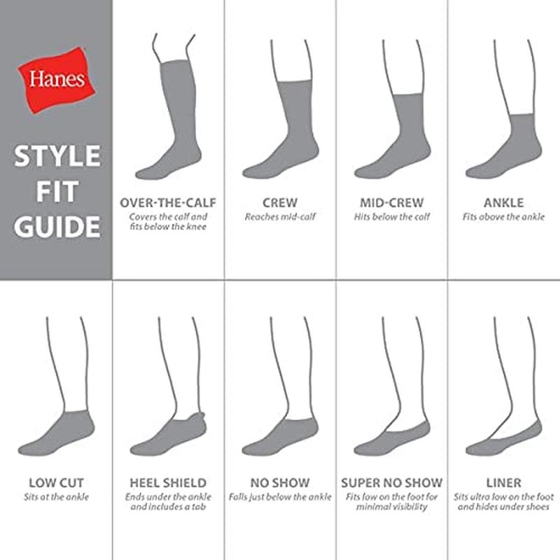 Men's Work Socks, Pack of 6 Durable and Comfortable Crew Socks for Everyday Use