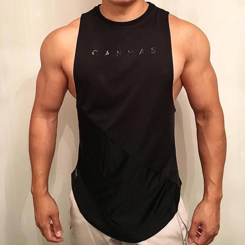 Polyester Vest Tank Top for Men's Wetsuit or Casual Wear Sleeveless Fitness Gym Loose