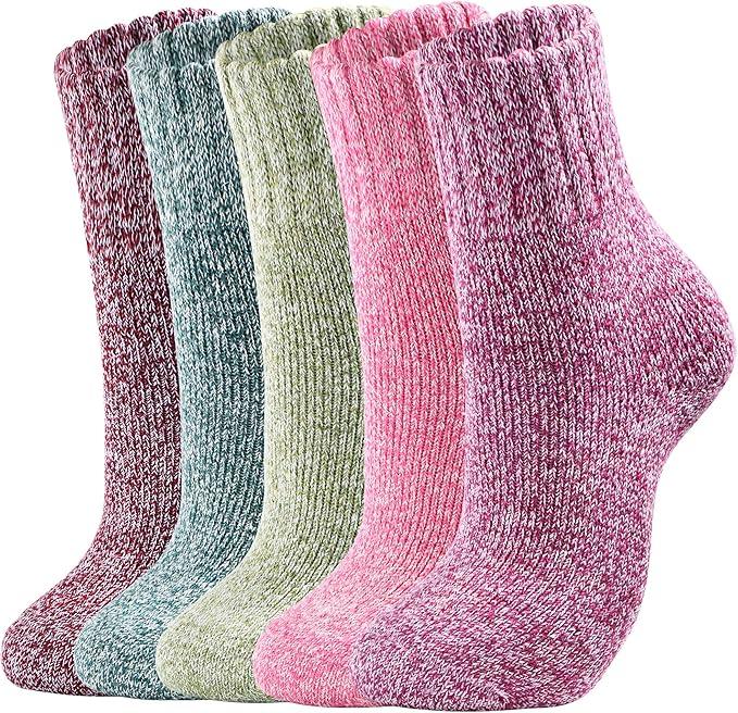 Winter Warm Wool Socks for Women Men, Soft Cozy Thick Knit Crew Socks - Menswear .