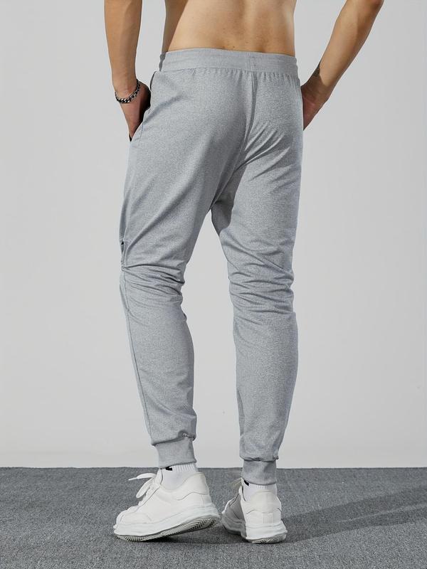 Men's Solid Drawstring Waist Pocket Sweatpants, Regular Fit Casual Comfy Jogger Pants for Daily Wear, Men's Trousers for All Seasons