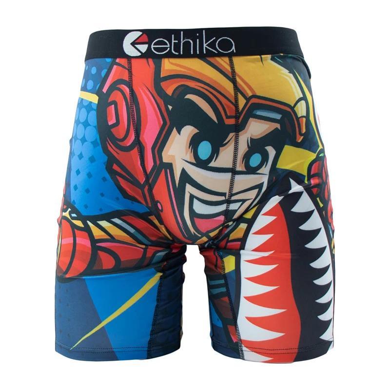 ethika Fashion Print Men Underwear Boxers Briefs Cueca Panties Lingerie Man Underpants Fabric Menswear