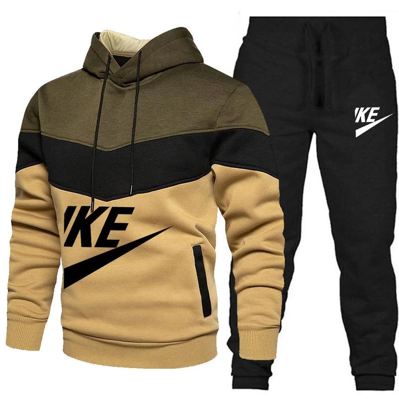 2024 New Men's Autumn Winter Sets Zipper Hoodie+Pants Pieces Casual Tracksuit Male Sportswear Brand Clothing Sweat Suit