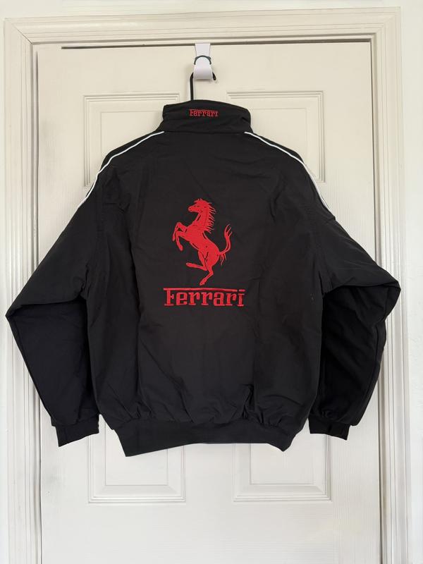 Retro Ferrari Jacket | Embroidered Patches & Cotton Padded | Unisex streetwear bomber jacket