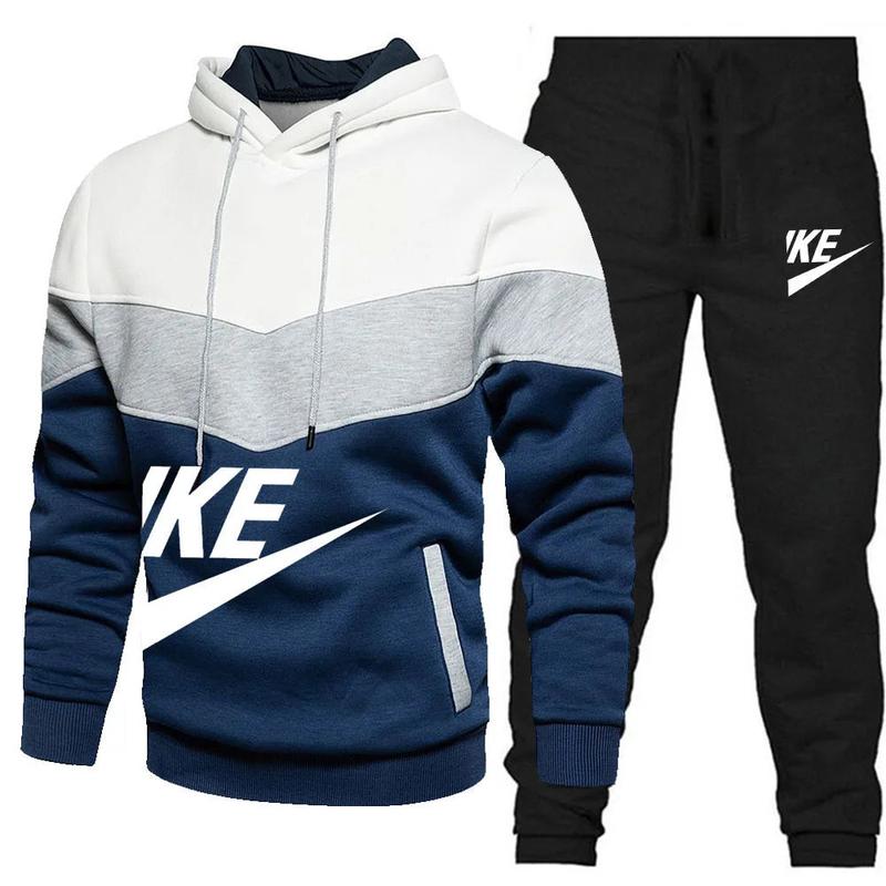 2024 New Men's Autumn Winter Sets Zipper Hoodie+Pants Pieces Casual Tracksuit Male Sportswear Brand Clothing Sweat Suit