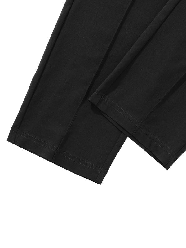 Men's Solid Color Skinny Pants, Slim Business Formal Pants for Work Office, Men's Trousers for All Seasons