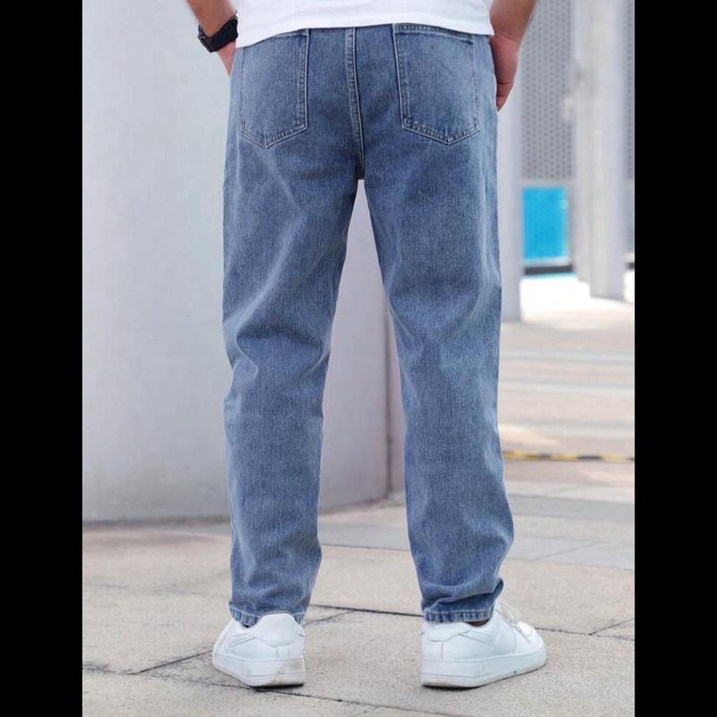 Men Slant Pocket Straight Leg Jeans men jean