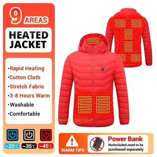 Heated Jacket Men Women USB Electric Self Heating Jacket Winter Coat