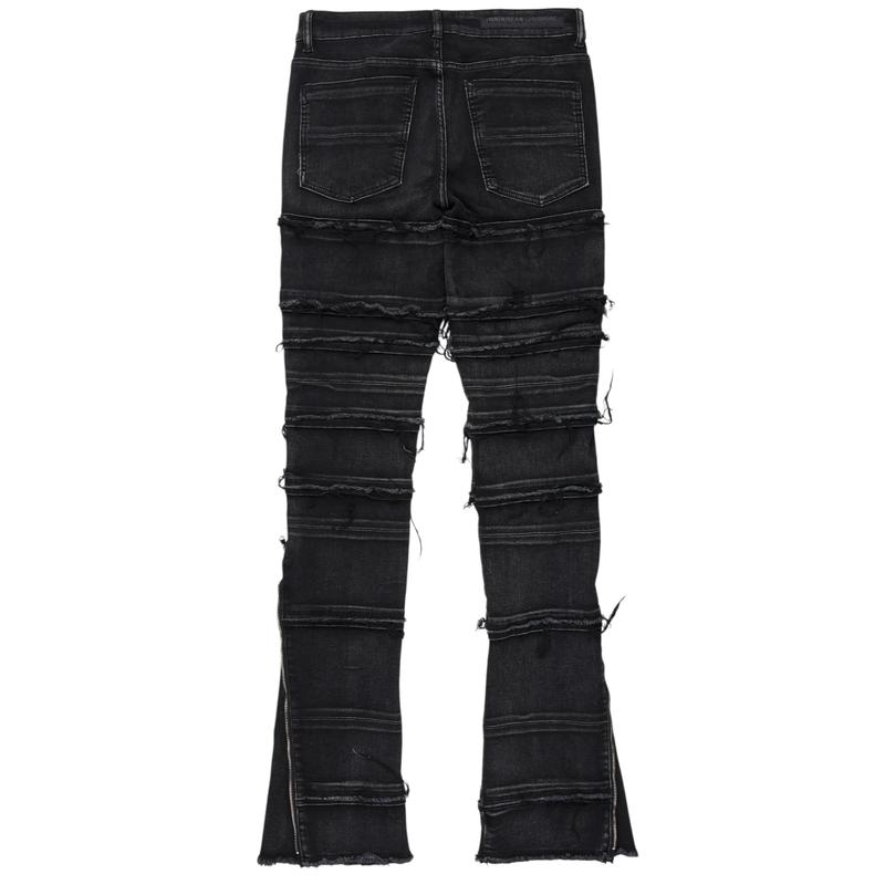 Horado Dark Grey  Stacked Flare Jeans