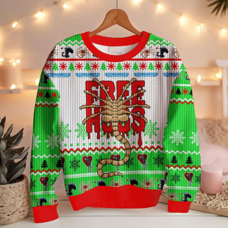 Free Hugs Bestie Facehugger Alien Ugly Sweater Christmas Classic