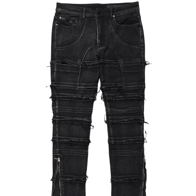 Horado Dark Grey  Stacked Flare Jeans