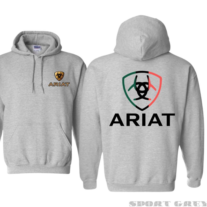 Ariat Hoodie - Unique badge design with a modern twist, perfect for sports and outdoor activities, comfortable unisex hoodie providing style and versatility. Menswear Sweaters Pullover