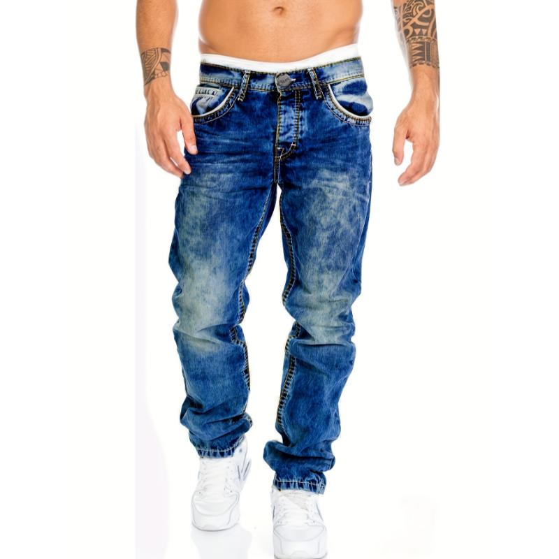 Men's Casual Skinny Jeans, Chic Street Style Stretch Jeans