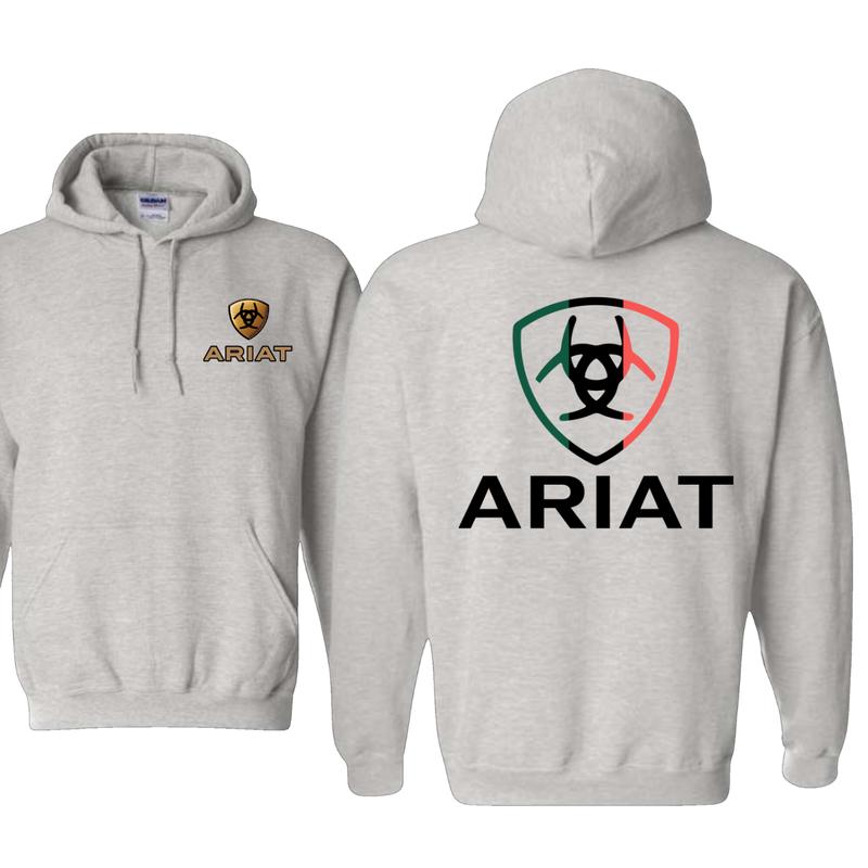 Ariat Hoodie - Unique badge design with a modern twist, perfect for sports and outdoor activities, comfortable unisex hoodie providing style and versatility. Menswear Sweaters Pullover