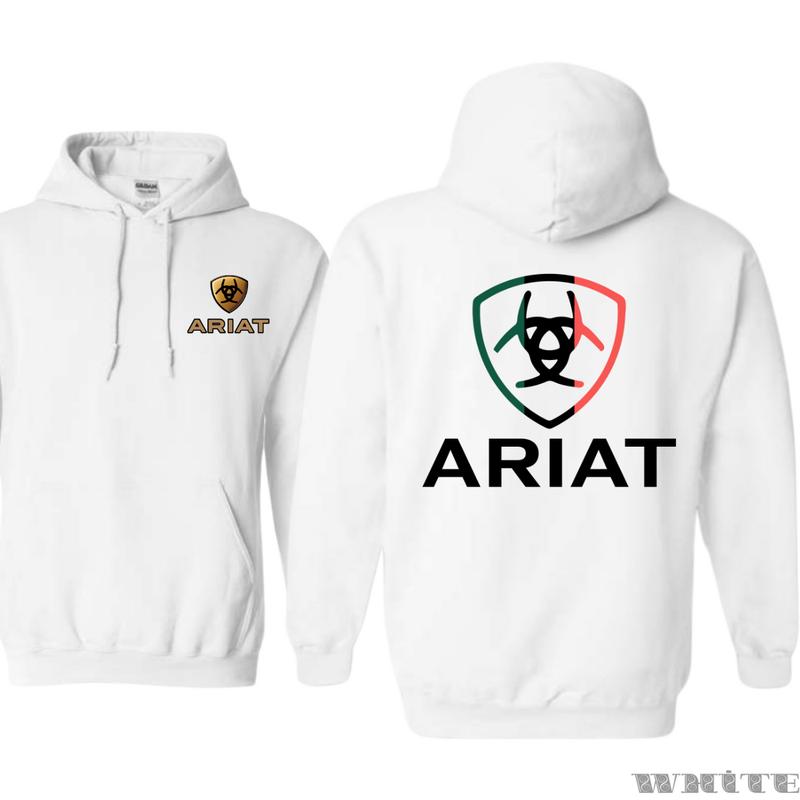 Ariat Hoodie - Unique badge design with a modern twist, perfect for sports and outdoor activities, comfortable unisex hoodie providing style and versatility. Menswear Sweaters Pullover