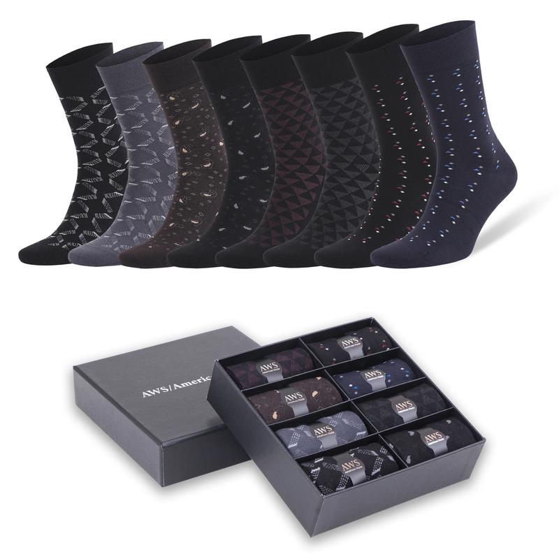 8 Pairs - Business Casual Mens Dress Socks Socks with Gift Box warm sock