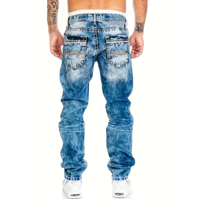 Men's Casual Skinny Jeans, Chic Street Style Stretch Jeans