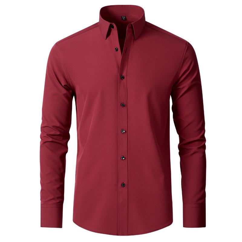 Men's stretch shirt non-iron anti-wrinkle simple business thin shirt men's business short-sleeved shirt Menswear Top Underwear Human