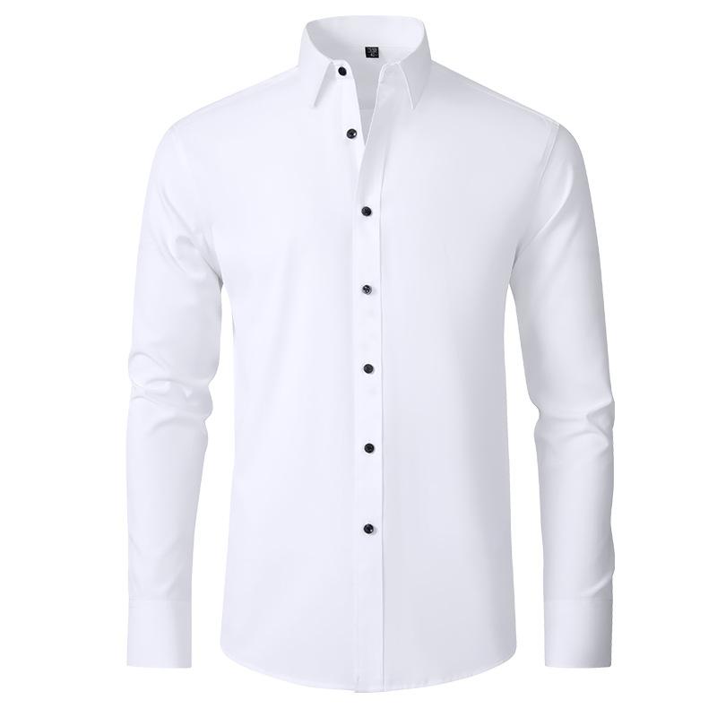 Men's stretch shirt non-iron anti-wrinkle simple business thin shirt men's business short-sleeved shirt Menswear Top Underwear Human