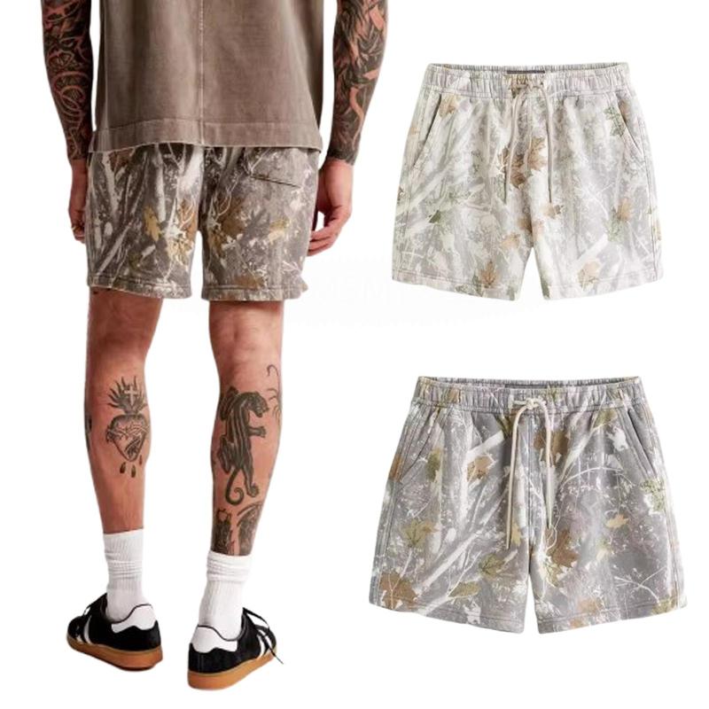 Mens Camo Shorts Casual Comfy Shorts for Summer,  Casual Comfy Breathable Hollow Out Shorts for Summer for Daily Wear