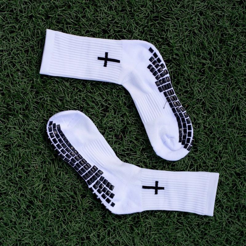 Premier Edge Single Cross White Grip Socks