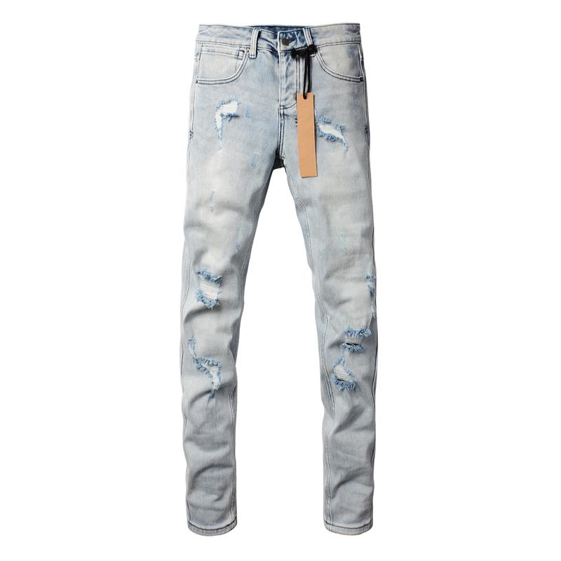 KSUBI brand Men's Jeans Casual Comfort Holes Fashionable Straight Skinny Slim Fit Jeans, Ripped Stretch Jeans Denim Pants