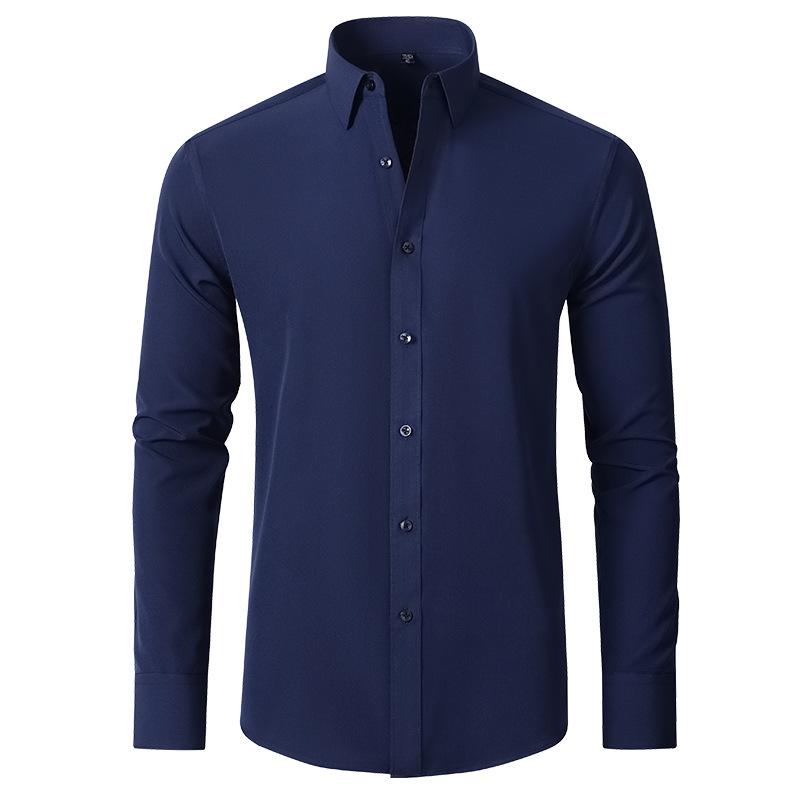 Men's stretch shirt non-iron anti-wrinkle simple business thin shirt men's business short-sleeved shirt Menswear Top Underwear Human