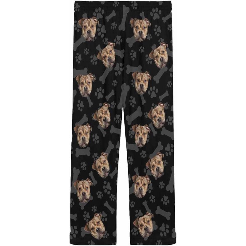 MyPupSocks Custom Pet Face Pajamas Pants Photo Pajama Bottoms for Men S-XXL