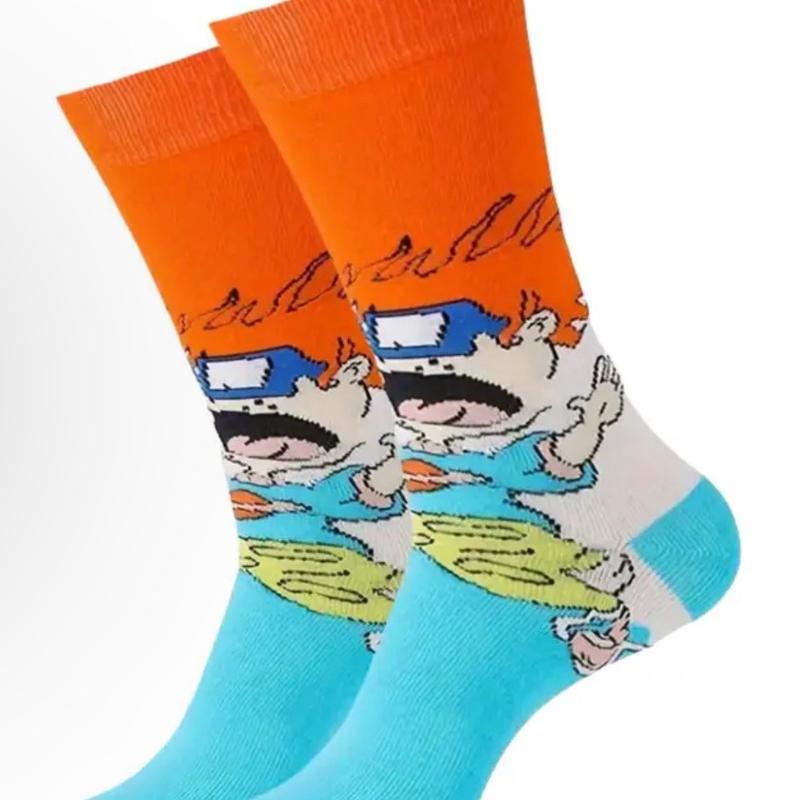 90’s Variety Novelty Cartoon Cotton Crew Socks Stylish Soft athletic sock comfortable sport high sock