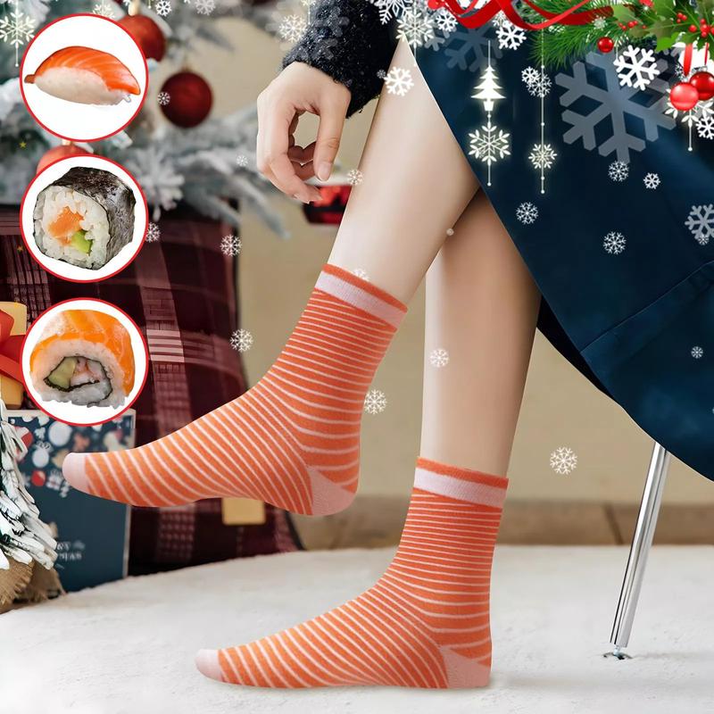 Sushi Socks, 3-5 Pairs Fun Socks, Unique Novelty Funny Socks for Men and Women, Sushi Lovers, Birthday, Thanksgiving Christmas Gift Idea Menswear