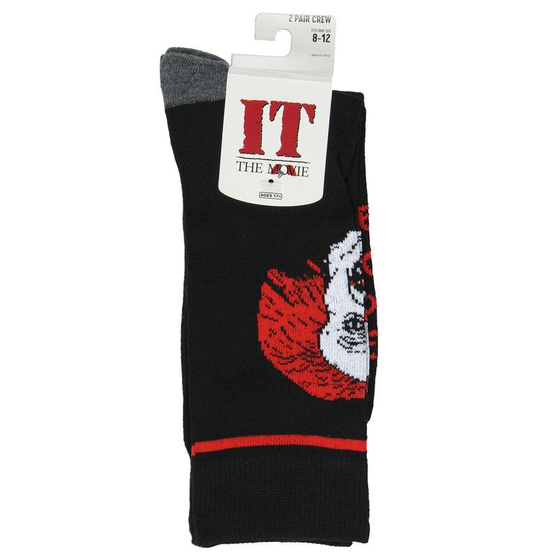 Stephen King's IT The Movie Pennywise The Clown We All Float Down Here 2 Pack Athletic Crew Socks