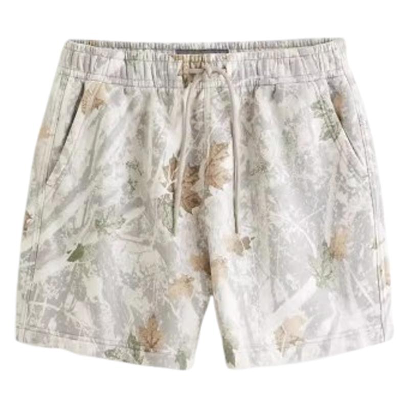 Mens Camo Shorts，Fit All Over Print Drawstring Waist Track Shorts,  Casual Comfy Breathable Hollow Out Shorts for Summer for Daily Wear