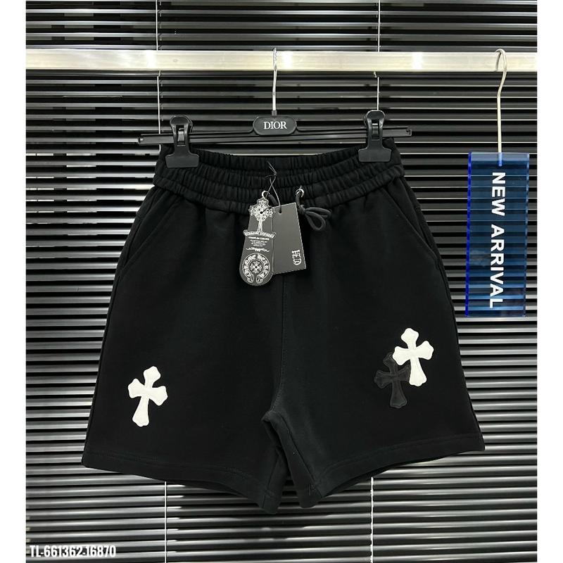 Chrome Hearts Men’s Shorts with Leather Cross Embroidery | Premium Fleece Unisex CH Shorts - Trendy Style, Ultimate Comfort, Oversized Fit, jersey, football, sports, stadium, fashion, luxury, gym ,