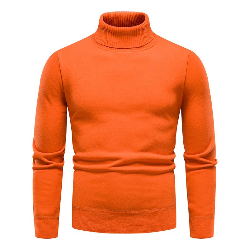 Autumn and Winter New Men's Sweater Turtleneck Sweater Solid Color plus Size Slim Fit Sweater Men's Sweater Bottoming Shirt