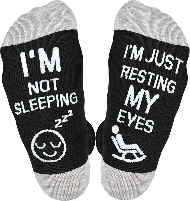 Birthday Gifts for Dad Funny Socks,Christmas Gifts for Men Grandpa Im Not Sleeping Im Just Resting My Eyes Socks