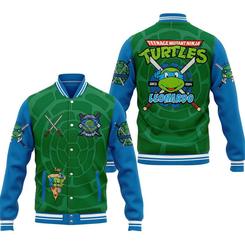 Leonardo Blue Teenage Mutant Ninja Turtles New Bomber Baseball Jacket For Fan