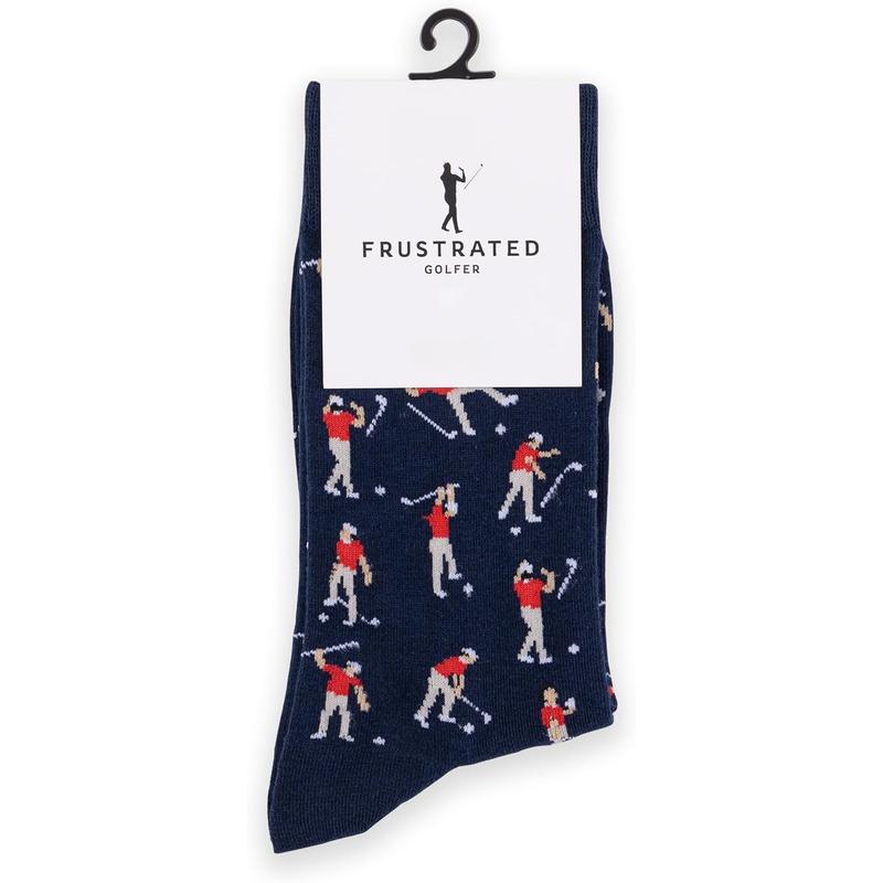 Socks - Funny Angry Golfer Socks - Funny Golf Gift for Men - 1 Pair per Pack - Size 10-13 Socks - Christmas Gifts - Golf Lovers - White Elephant Gifts