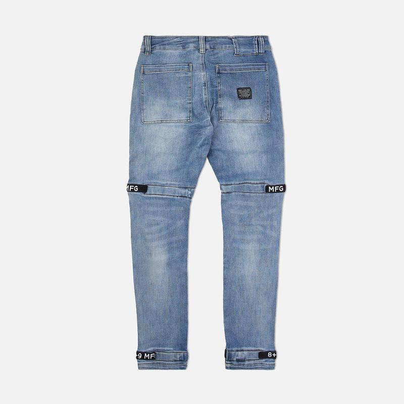 Strapped Up Slim Utility Medium Washed Jeans Black