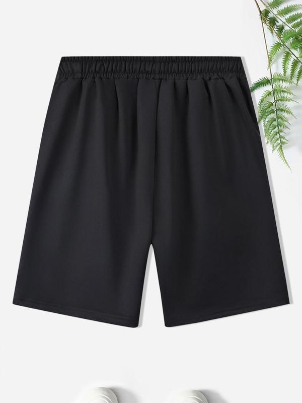 Men's Solid Drawstring Waist Shorts, Regular Fit Casual Streetwear Pocket Straight Leg Shorts, Shorts for Men, Men's Summer Bottoms for Daily Wear, Summer Outfits 2024 Shorts