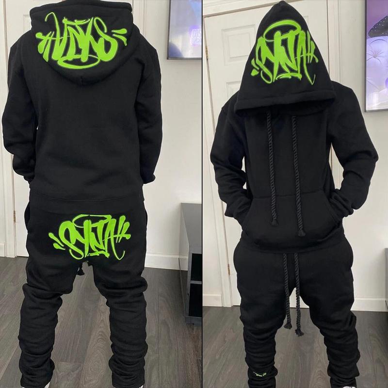 Sy-world Fashion Street Casual Sports Coat Trousers Set Cotton Hip Hop Men's Women's Hoodie Sweatshirt Luck