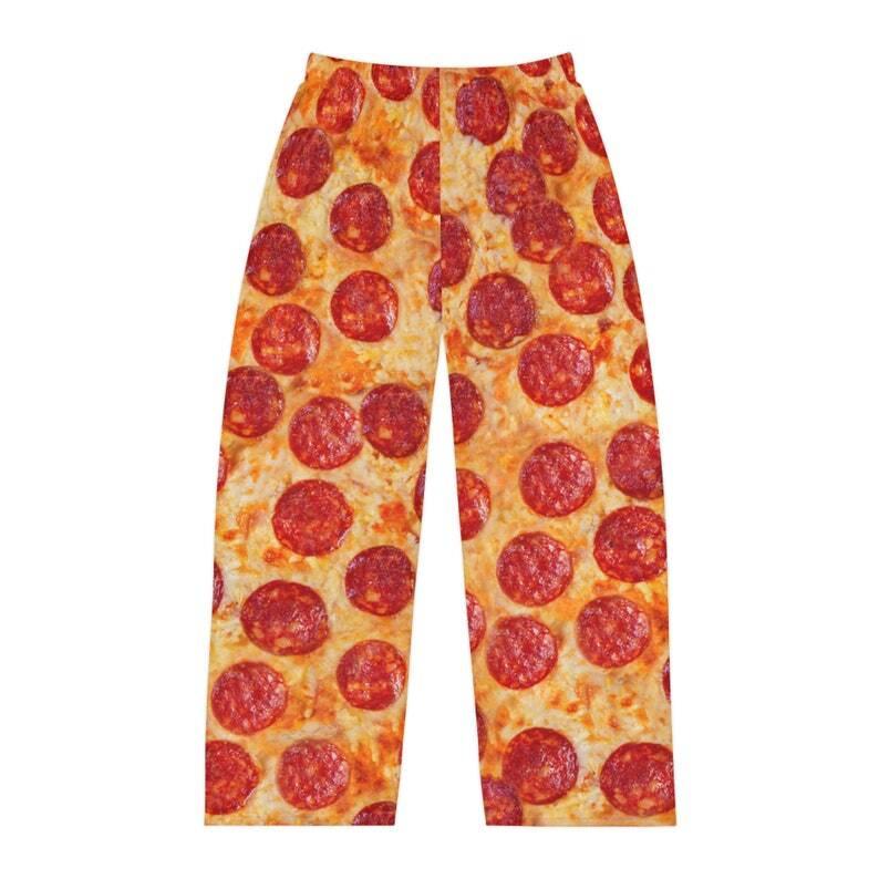 Men's Pajama Pants pepperoni pizza, funny men pj pants, novelty gift man, gift for dad, pizza lovers