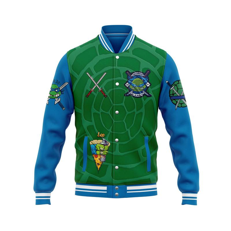 Leonardo Blue Teenage Mutant Ninja Turtles New Bomber Baseball Jacket For Fan