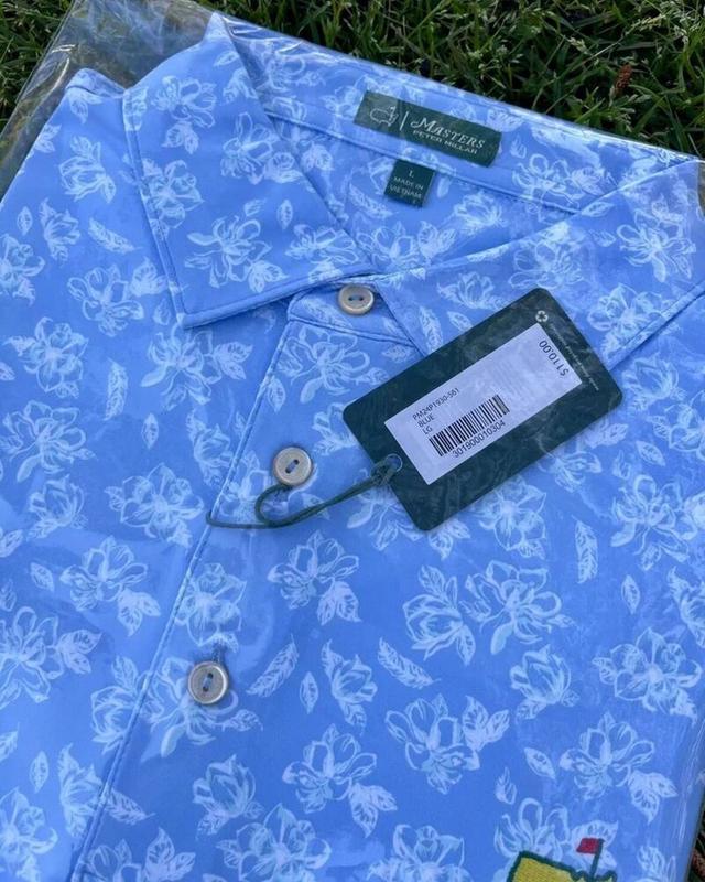 2024 Masters Peter Millar Augusta National Large L Azalea Blue Floral - Premium Quality Golf Apparel